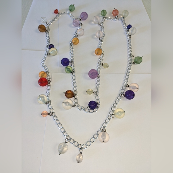 VTG 50" LUCITE BALL FLAPPER CLASPLESS NECKLACE - Picture 5 of 15